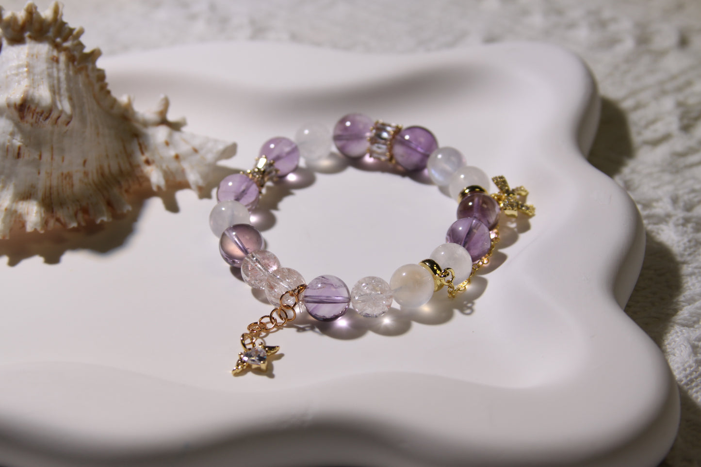 Amethyst & Moonstone Serenity Bracelet: A Balance of Celestial Energies