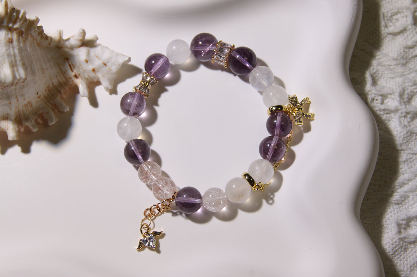 Amethyst & Moonstone Serenity Bracelet: A Balance of Celestial Energies