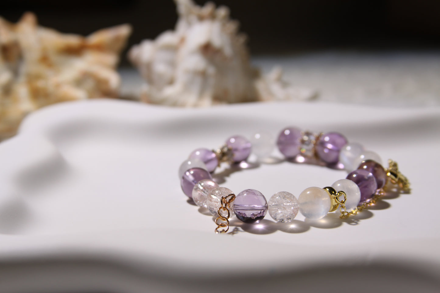 Amethyst & Moonstone Serenity Bracelet: A Balance of Celestial Energies