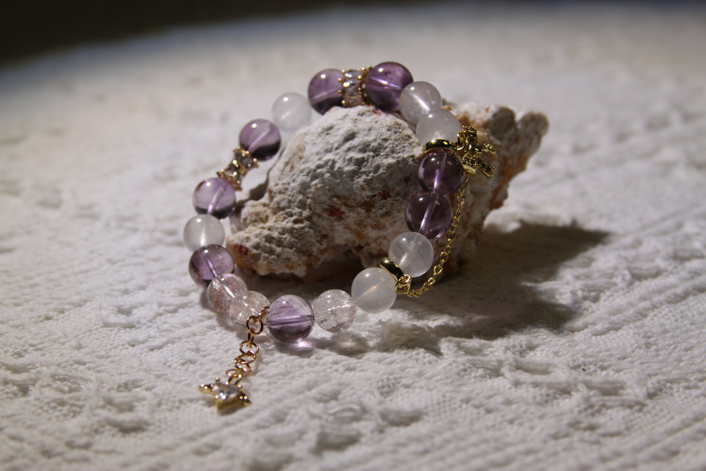 Amethyst & Moonstone Serenity Bracelet: A Balance of Celestial Energies