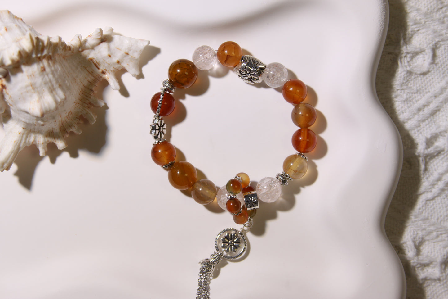 Radiant Passion Bracelet: A Blend of Vibrant Energies[Red Agate, Pink Apatite]