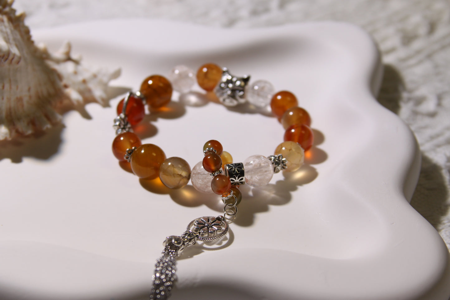 Radiant Passion Bracelet: A Blend of Vibrant Energies[Red Agate, Pink Apatite]