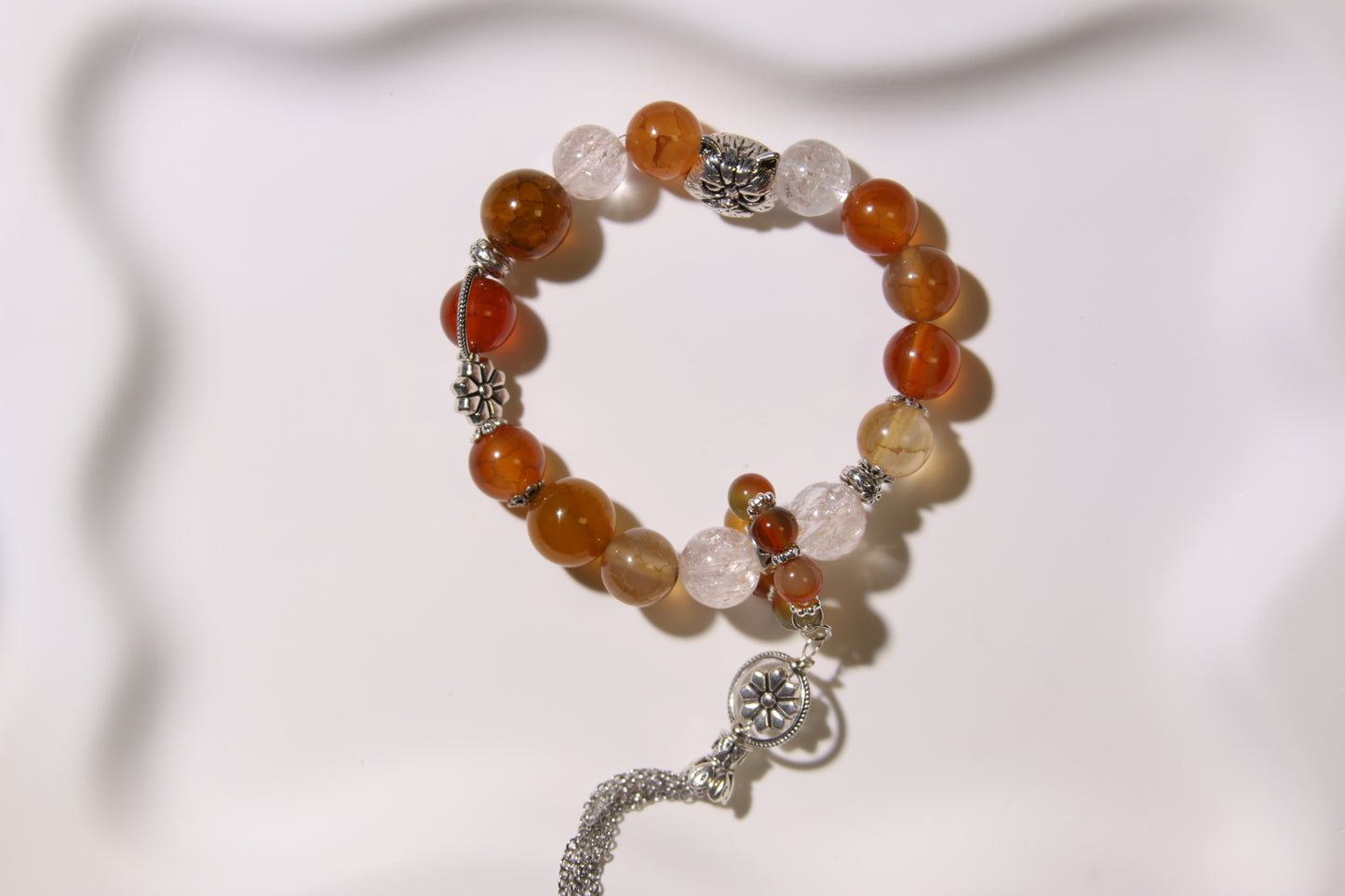 Radiant Passion Bracelet: A Blend of Vibrant Energies[Red Agate, Pink Apatite]