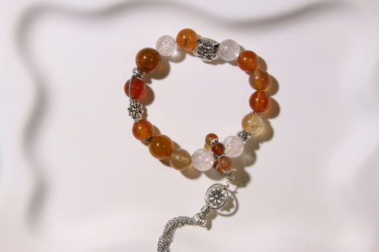 Radiant Passion Bracelet: A Blend of Vibrant Energies[Red Agate, Pink Apatite]