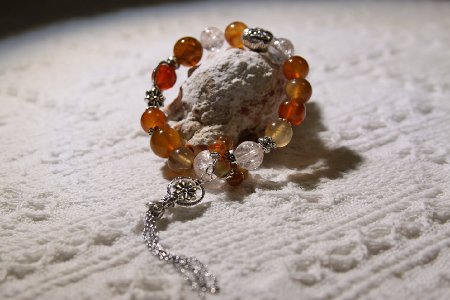 Radiant Passion Bracelet: A Blend of Vibrant Energies[Red Agate, Pink Apatite]