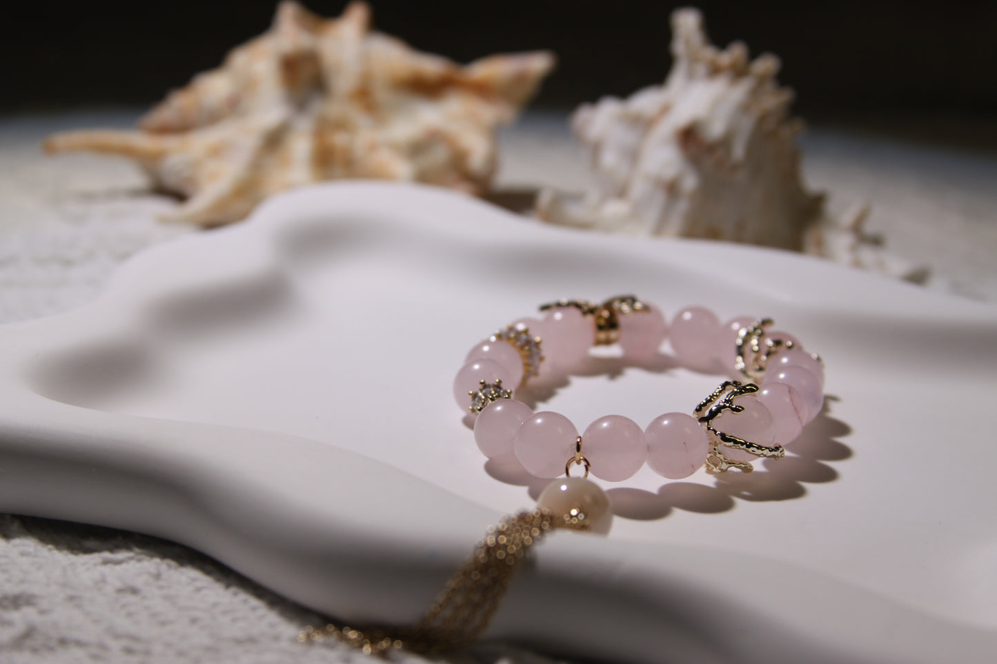 Blush Butterfly Dream Bracelet: A Symphony of Gentle Transformation[Pink Chalcedony, Alaschan Agate]