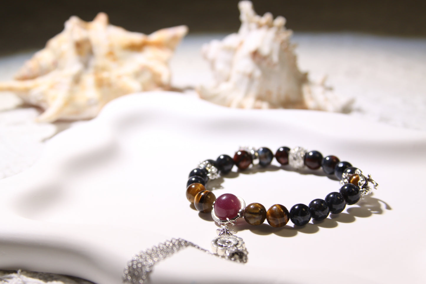 Astral Odyssey Bracelet: Crystallized Cosmic Journey[Pietersite, Tiger's Eye, Chalcedony]