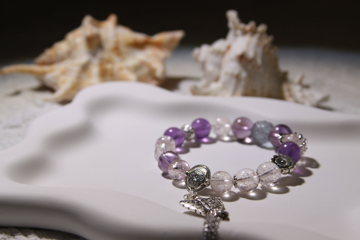 Serene Harmony Gemstone Bracelet[Pink Apatite, Amethyst, Fluorite]